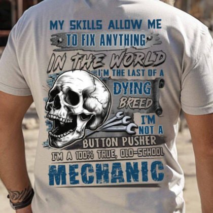Old School Mechanic - Dying Breed Skull Theme